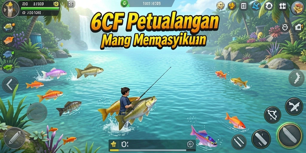 Gameplay menarik 6CF saat menangkap ikan di danau.