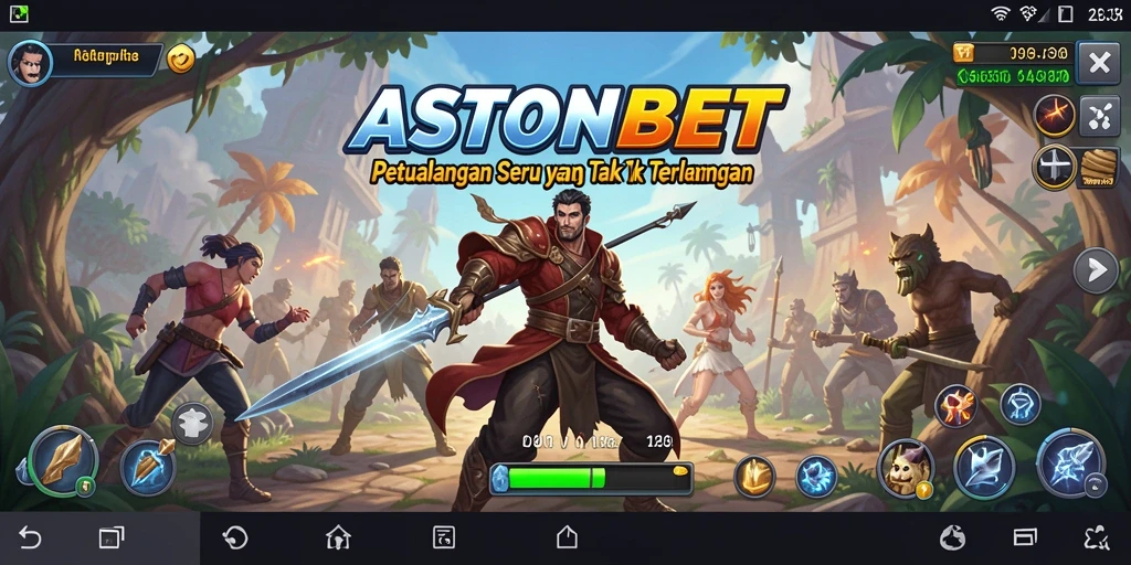 Screenshot utama ASTONBET menunjukkan karakter menjelajahi dunia petualangan yang menakjubkan.