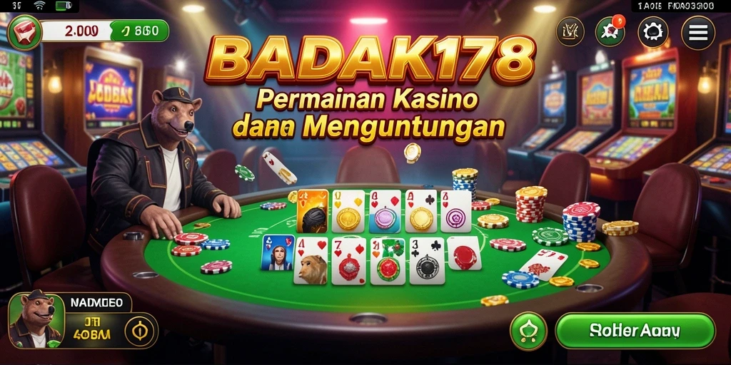 Tampilan gameplay seru dan menarik dari BADAK178 di kasino.