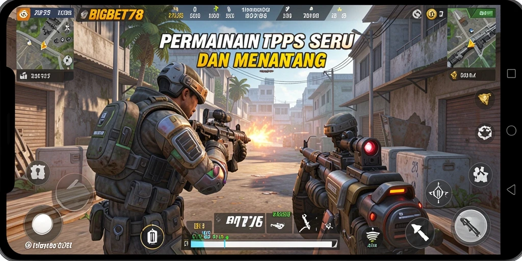 Tampilan gameplay seru dalam BIGBET78 dengan berbagai karakter dan senjata.