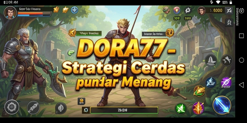 Tangkapan layar utama DORA77 menampilkan aksi strategi yang intens.