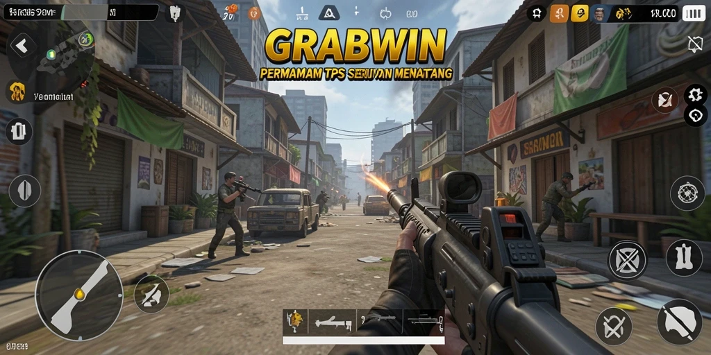 Screenshot dari gameplay menegangkan dalam GRABWIN.