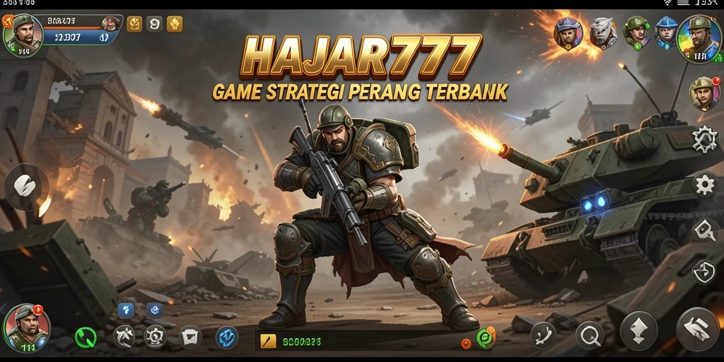 Screenshot gameplay HAJAR777 menampilkan pertempuran strategis yang intens.