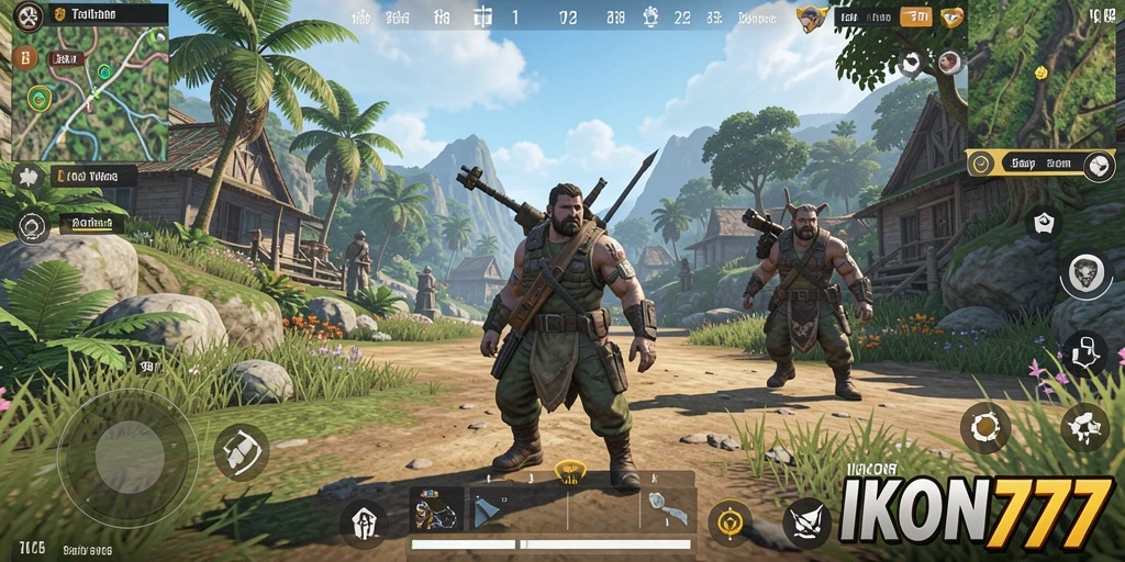 Screenshot gameplay IKON777 menunjukkan dunia terbuka yang luas dan menarik.