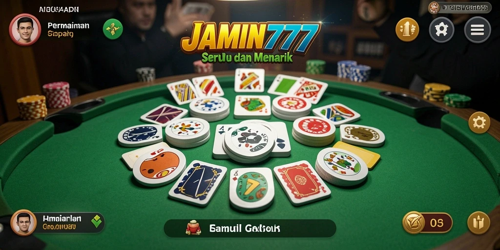 Screenshot gameplay JAMIN777 yang menampilkan suasana seru permainan Gaple.