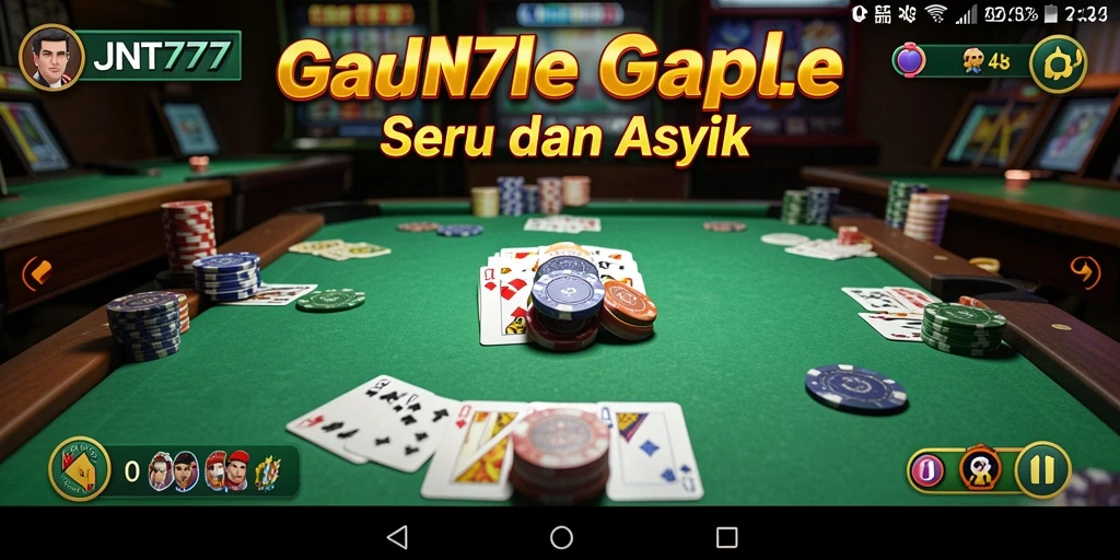 Gameplay seru Gaple dengan teman-teman di JNT777.