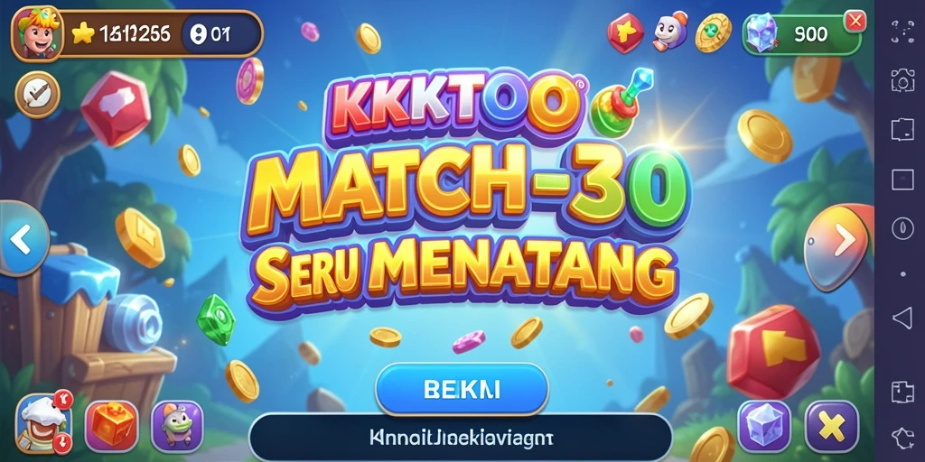 Tampilan seru gameplay KPKTOTO dengan aksi Match-3 yang dinamis.