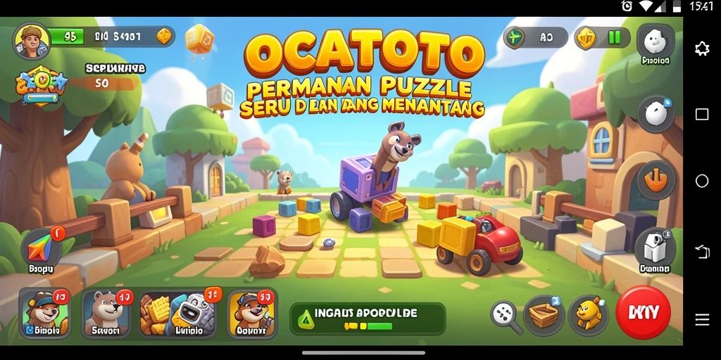 Tampilan gameplay OCATOTO dengan teka-teki yang menantang.