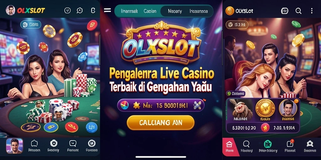 Screenshot gameplay OLXSLOT menampilkan dealer langsung yang ramah dan atmosfer kasino yang hidup.