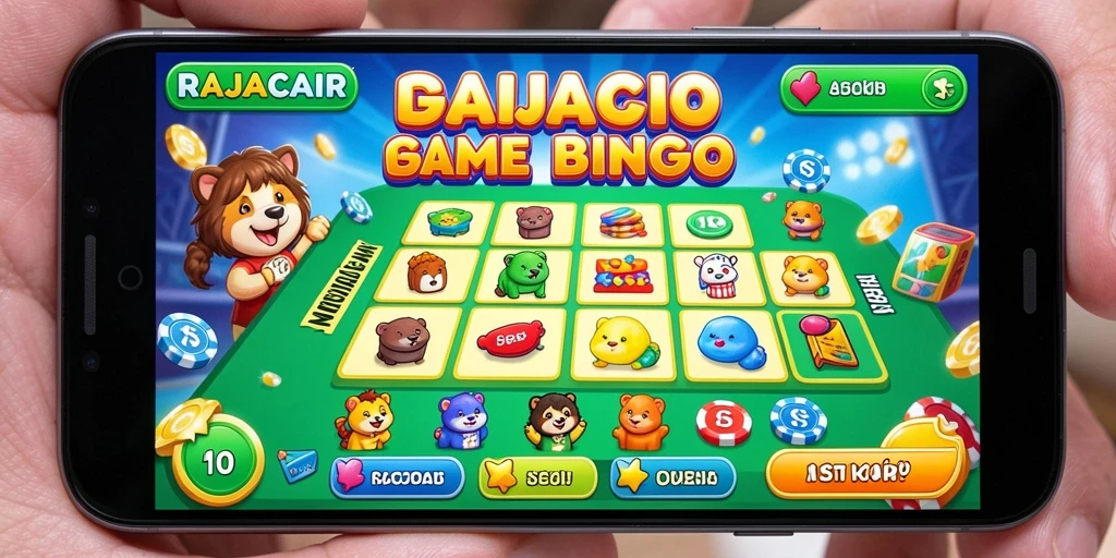 Tangkapan layar RAJACAIR menampilkan keseruan permainan Bingo yang penuh warna.