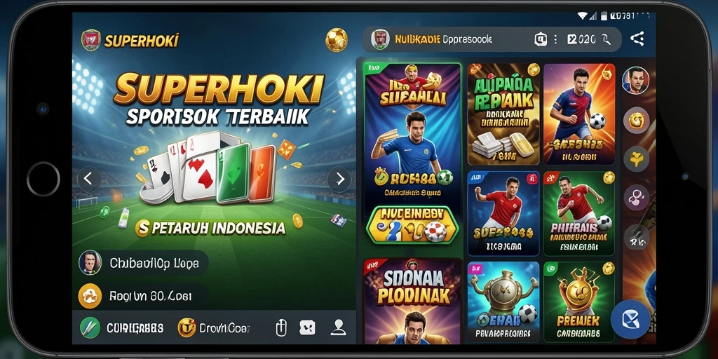 Tampilan utama SUPERHOKI dengan opsi taruhan olahraga yang lengkap.