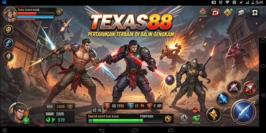 TEXAS88 menampilkan pertarungan epik antara karakter-karakter unik.