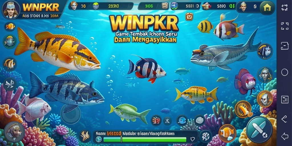 Tampilan gameplay Tembak Ikan yang seru dan penuh aksi.